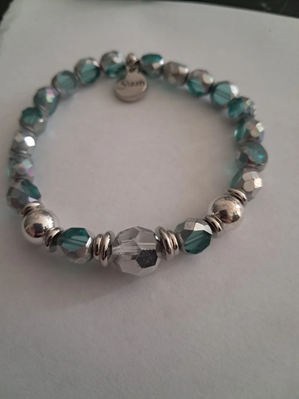 Stash Jewelry 2-Pc Crystal Stack - Teal Blue & Clear Shimmer Set